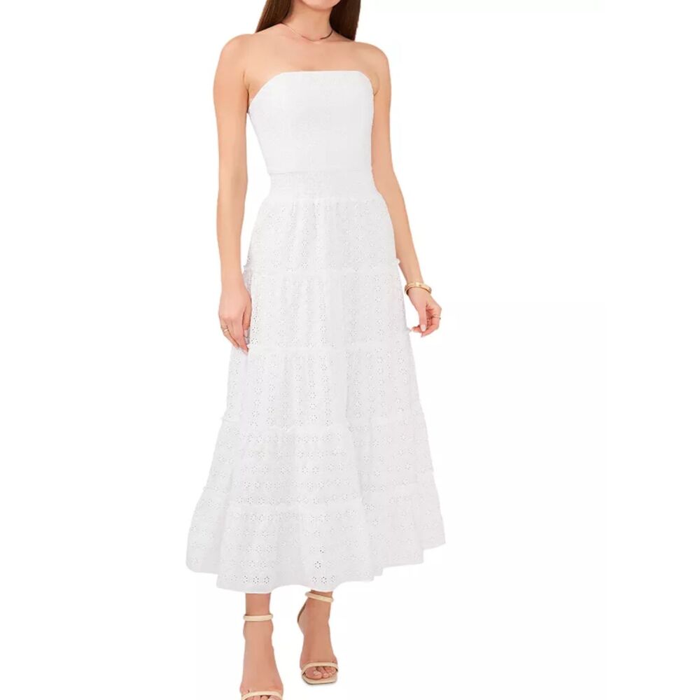 1.STATE Cotton Eyelet Tiered‎ Maxi Dress NWT Sz 6